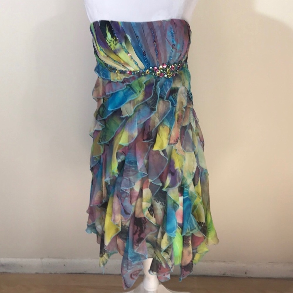 Cache Rainbow Party Strapless Dress